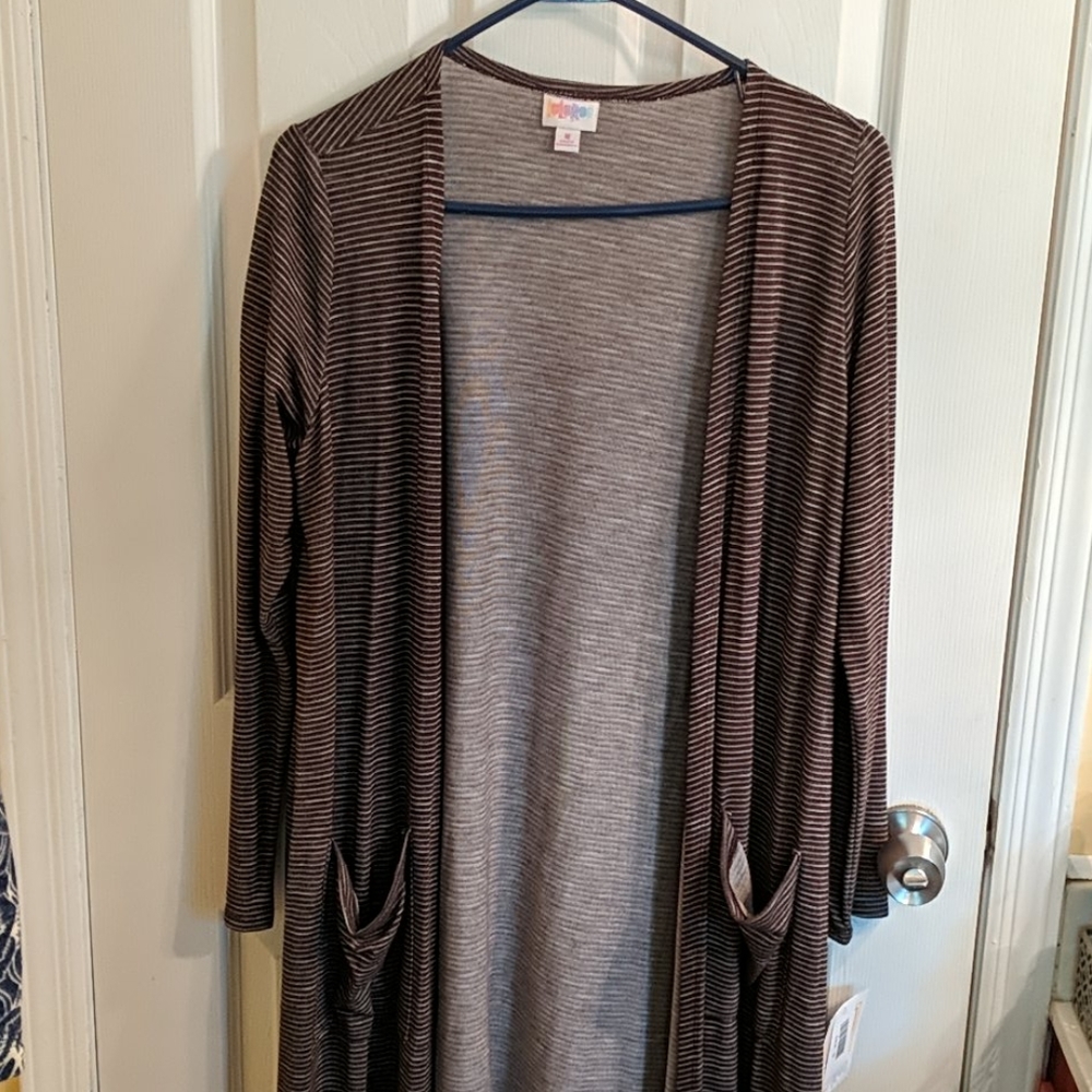 NWT brown cream stripes medium Lularoe Sarah